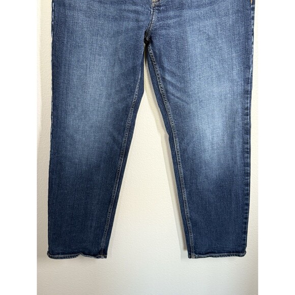 Old Navy Men's Loose Built In Tough Flex Jeans 36X32 Dark Denim *Actual 34X29.5 - Picture 3 of 8